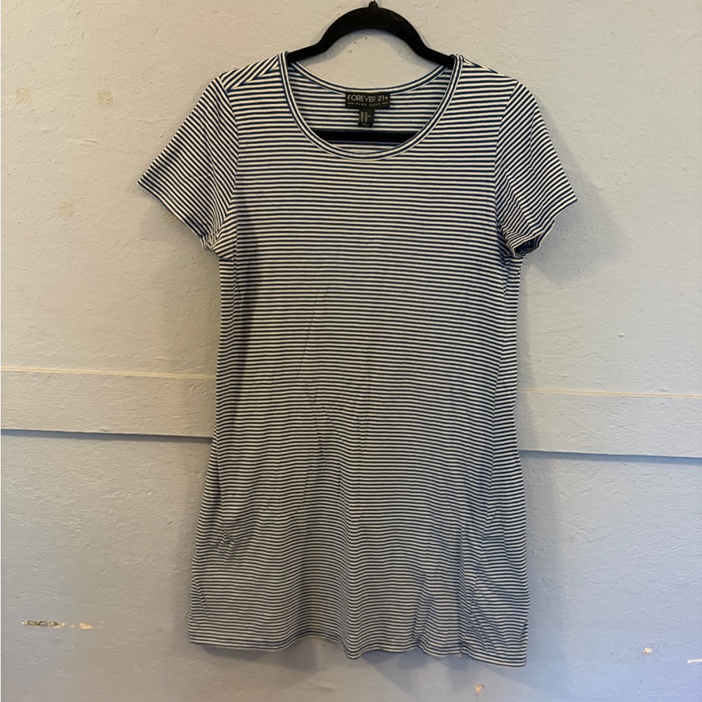 Forever 21 Navy and White Striped Mini Dress